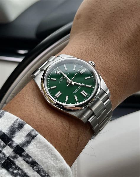 rolex oyster perpetual 41 green 2020|Rolex Oyster Perpetual 41mm black.